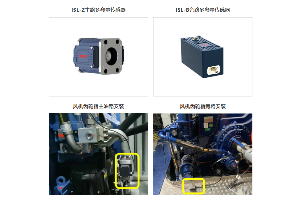 ISL-Z主路多參量傳感器 ISL-B旁路多參量傳感器 風(fēng)機(jī)齒輪箱主油路安裝 風(fēng)機(jī)齒輪箱旁路安裝